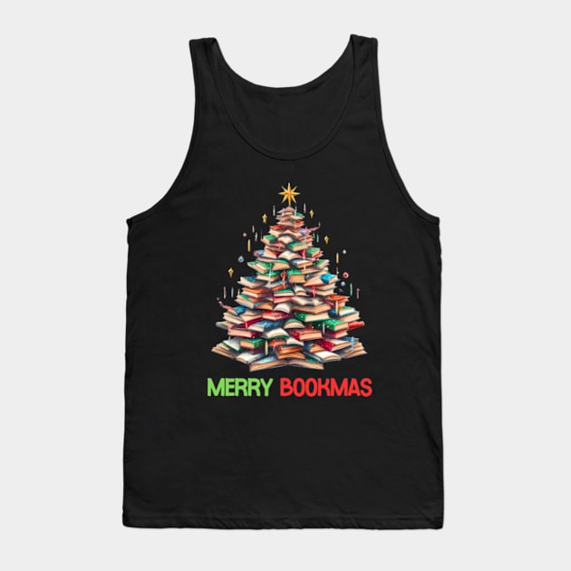 Merry Bookmas Tree Tank Top by WebStarCreative